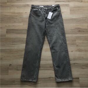 Zara Women's Gray Full Length High Rise Wide Leg Jeans